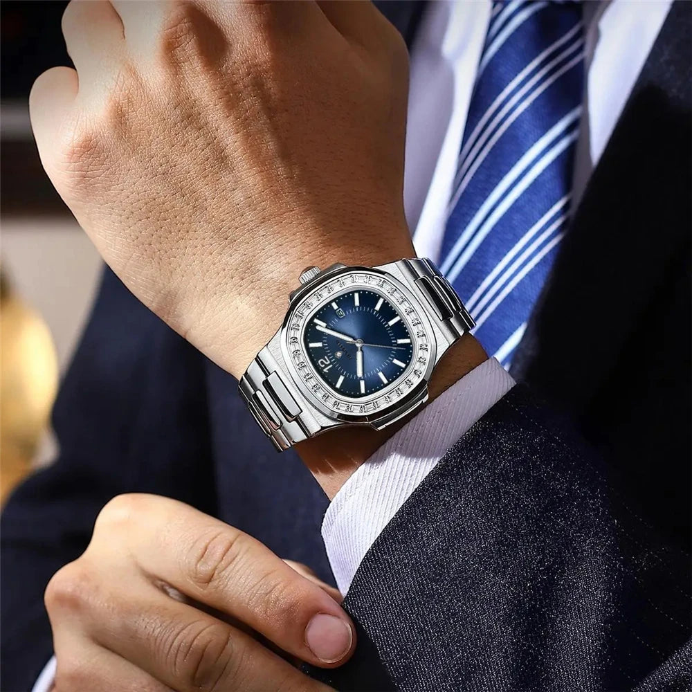 Reloj de Lujo Digital con Nuevos Diamantes para Hombre Moda Relojes de Pulsera de Cuarzo Relojes Automáticos para Hombre Regalos para Hombre Reloj Todo Por 1 Real