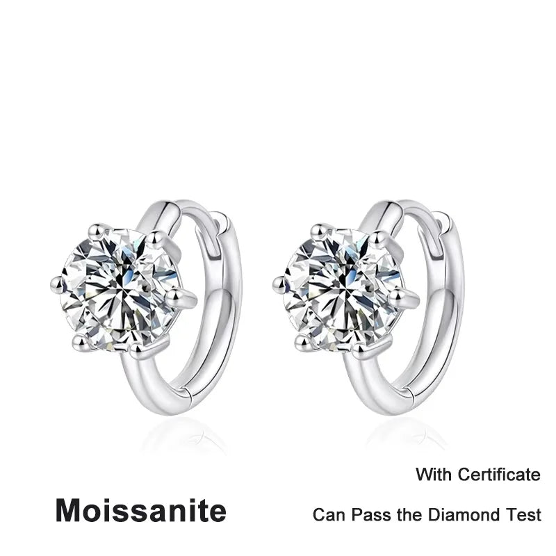 NeeTim 0.5ct 1ct Moissanit Ohrringe 925 Sterling Silber Labor-Diamant Funkelnde Party Hochzeit Ohrstecker Designer für Frauen