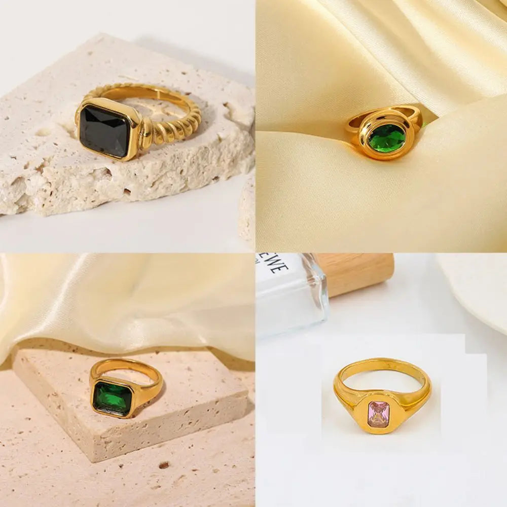 Wasserdichter Edelstahlring für Damen, lichtechter Herzring, stilvolle Metallringe, einfacher neuer Schmuck, Großhandel, Dropshipping