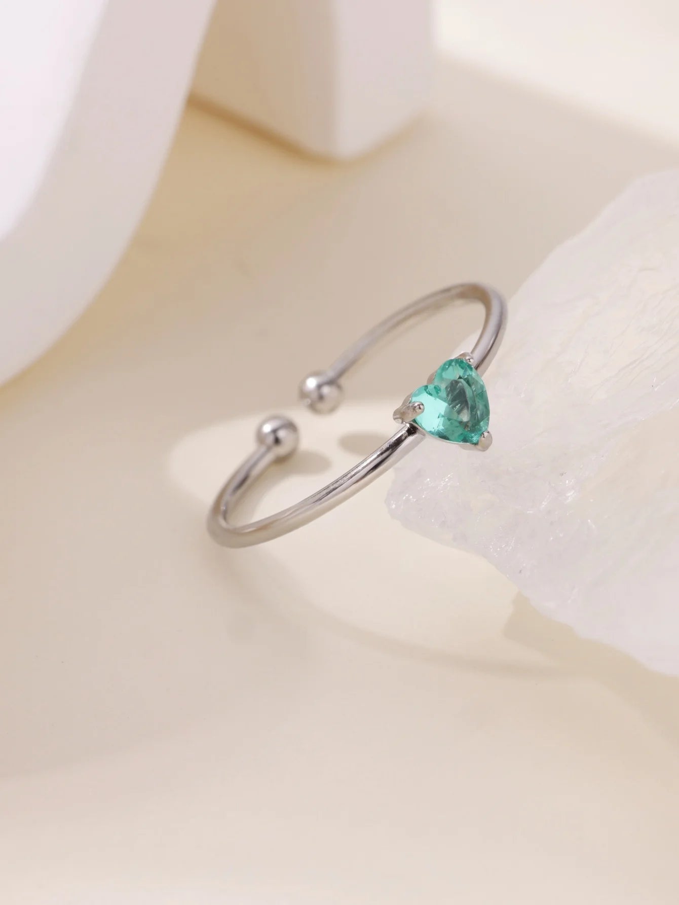 Mode Zirkon Herz Geburtssteinringe für Damen Edelstahl Goldfarbe Geburtssteinring Ästhetischer Hochzeitsschmuck Geschenk
