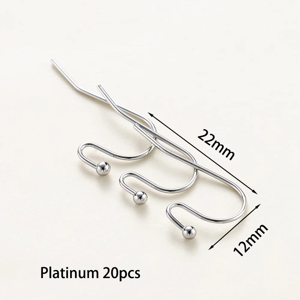 20 unidades/lote 6 estilos 14K 18K Alambres chapados en oro para pendientes con gancho para la oreja Suministros de cierres para pendientes para la fabricación de joyas DIY