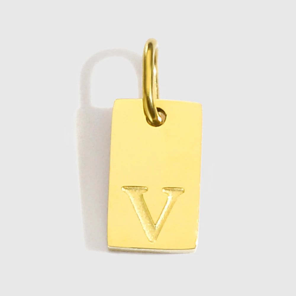 Alphabet-Anhänger für Halsketten, Edelstahl-Schmuck, DIY gravierte Schriftzüge, Accessoires, Damenschmuck