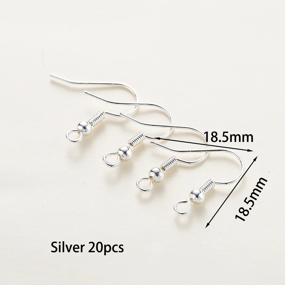 20 unidades/lote 6 estilos 14K 18K Alambres chapados en oro para pendientes con gancho para la oreja Suministros de cierres para pendientes para la fabricación de joyas DIY
