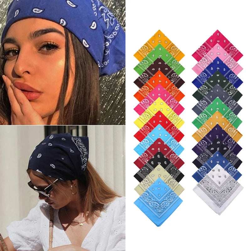 Pañuelo Bandana Hip Hop para Mujeres, Niñas, Niños, Punk, Cuadrado, Diadema, Accesorios para el Pelo, Moda Bohemia 2024