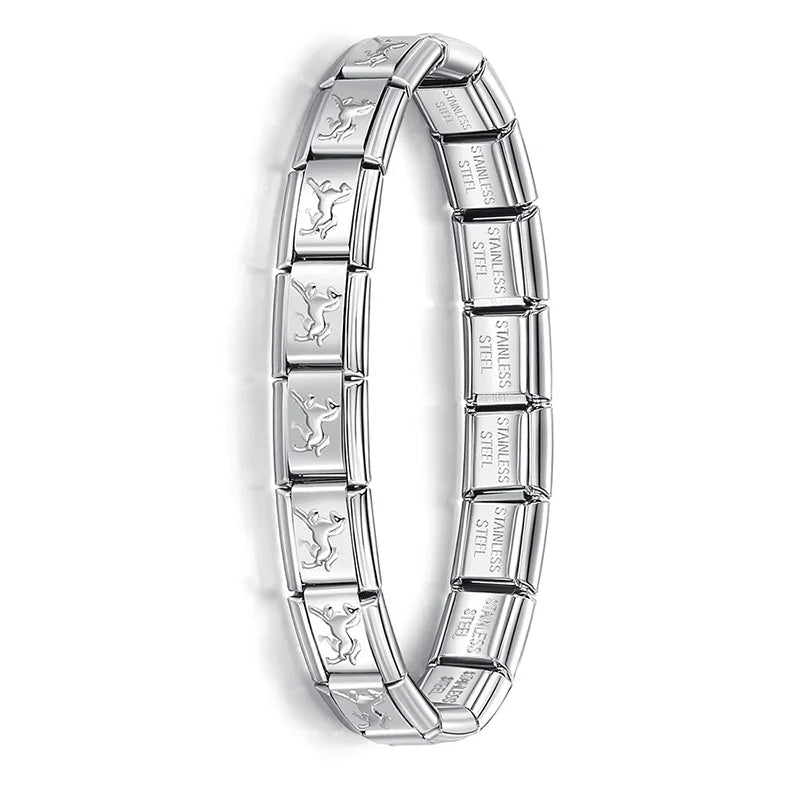 Hapiship Neue Damen Schmuck 9mm Breite Italienisches Elastisches Charm Armband Mode Edelstahl Armreif ST-