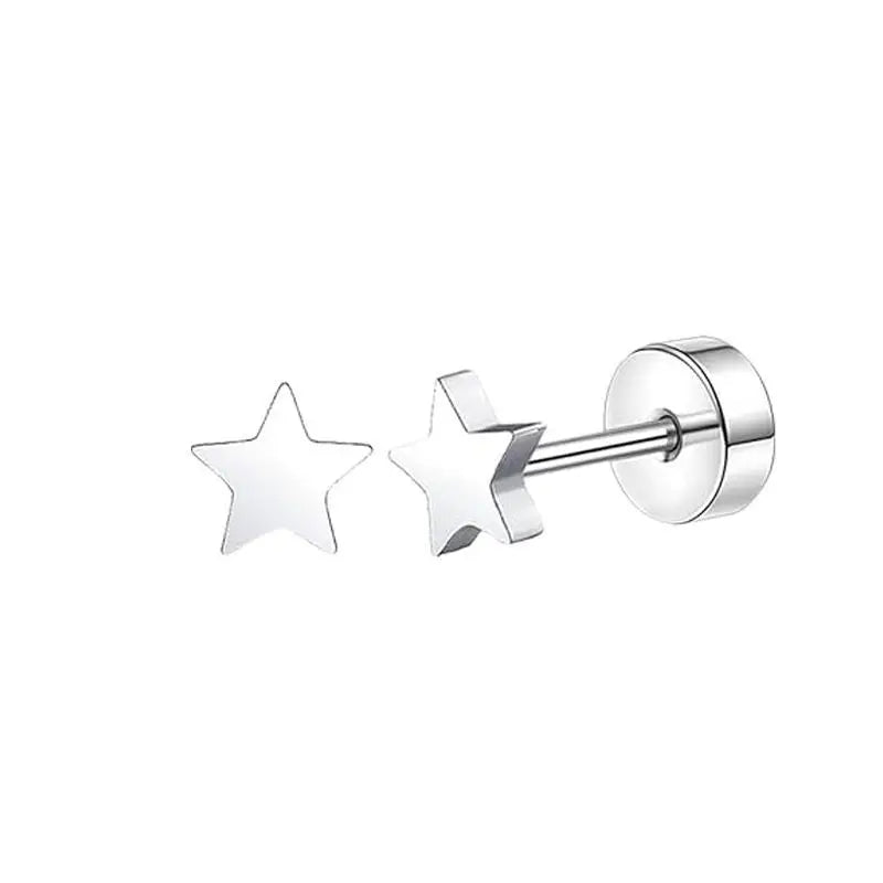 2er-Set Edelstahl Herz-Mond-Ohrstecker Schraubkugel-Ohrstecker für Frauen Mode Ohr Tragus Knorpel Piercing