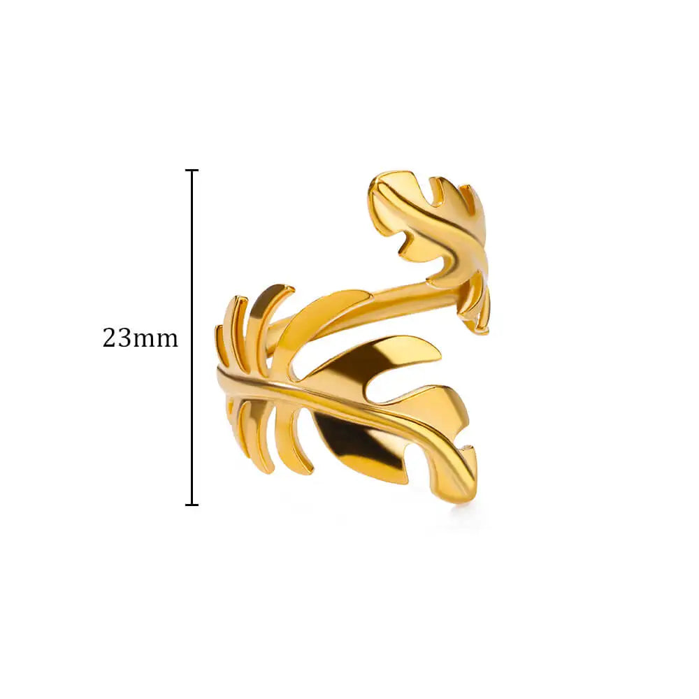 Unregelmäßige geometrische glänzende Edelstahl-Offene Ringe für Frauen Minimalistischer Goldfarbener Verstellbarer Ehering Damenschmuck