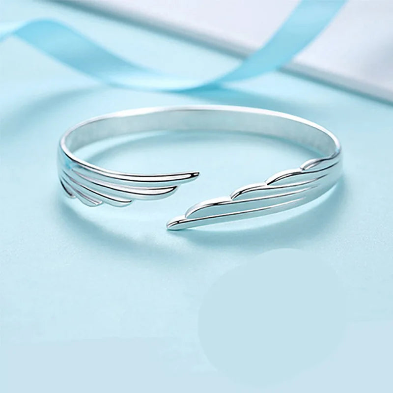 925 Sterling Silber Flügel Manschette Damen Armreifen Armbänder Hochzeit Luxus Qualität Schmuck Zubehör Großhandel Kostenlose Lieferung