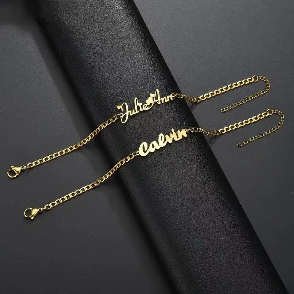 New Custom Name Charm Bracelet for Women Personalized Stainless Steel Cuban Bracelet Jewelry Accessories Boyfriend Couple Gift