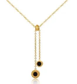 Stainless Steel Vintage Textured Delicate Necklace