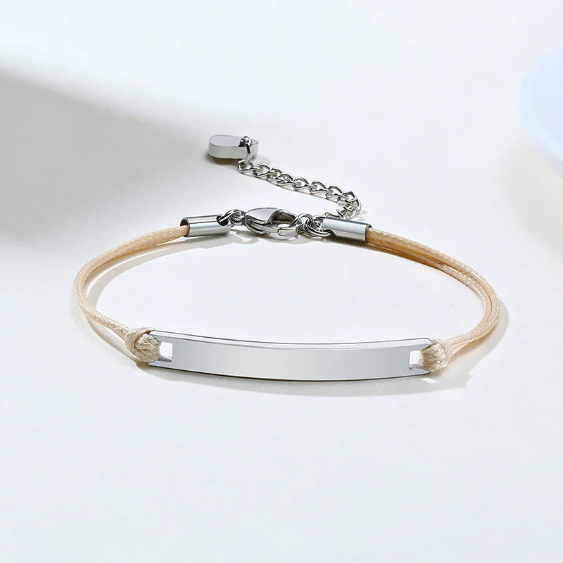 Vnox Minimalistische personalisierte gravierbare Edelstahl-dünne Armbänder für Frauen, Damen, individuelle Freundschafts-, Brautjungfern-Geschenke, Schmuck