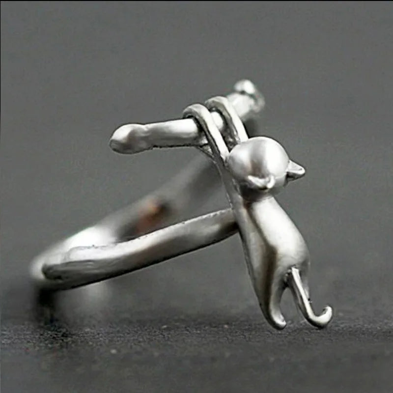 925 Sterlingsilber Katze Ast Verstellbare Ringe Für Frauen Hochzeit Hochwertiger Schmuck Accessoires Schmuck Argent 925