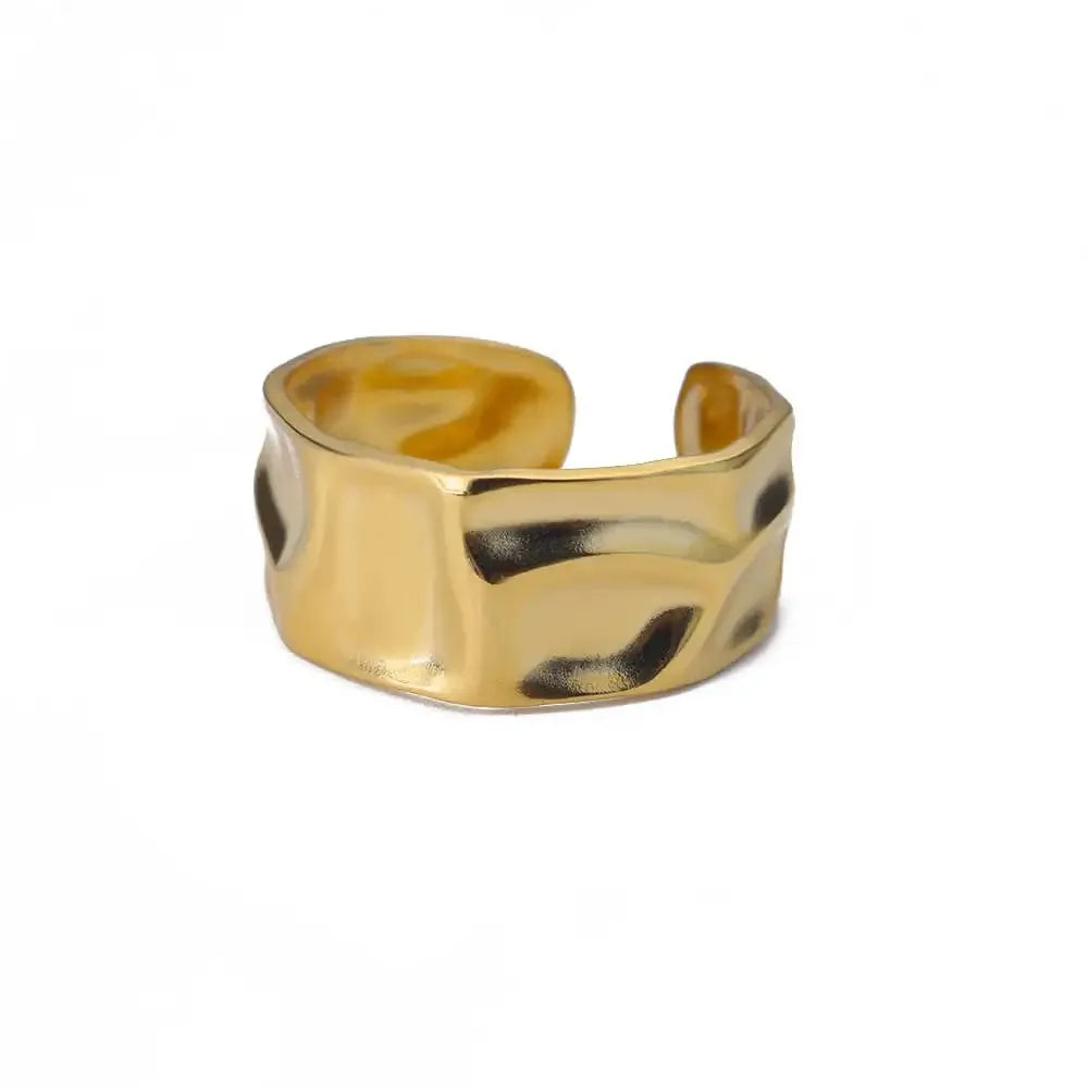 Anillos abiertos minimalistas de acero inoxidable para mujer, color dorado, para boda, anillo estético, accesorios de joyería de diseño, BFF