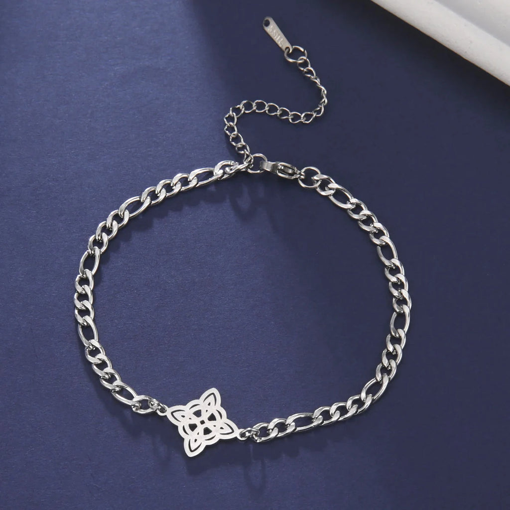 Hollow Chinese Knot Charms Bracelets Witch Knot Chain Bracelet Women Men Vintage Love Jewelry Gifts