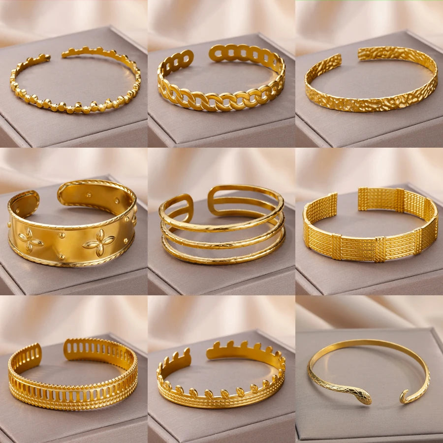 Jesus Armreifen Armband für Frauen Edelstahl Gold Farbe Luxus Armbänder Neuer Trend Hochzeit Schmuck pulseras mujer bijoux