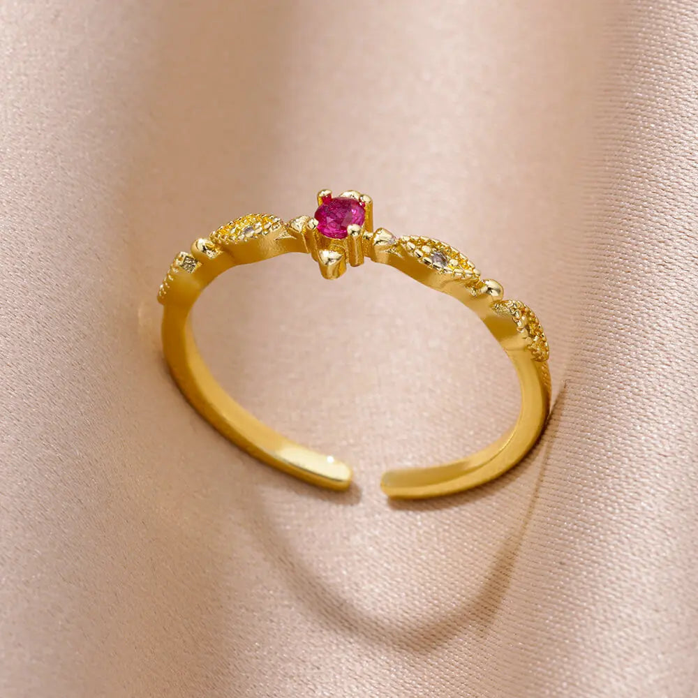 Winzige grüne Zirkon-Rundringe für Frauen, geometrischer Edelstahlring, luxuriöser Hochzeits-Weihnachtsschmuck, Geschenk, kostenloser Versand