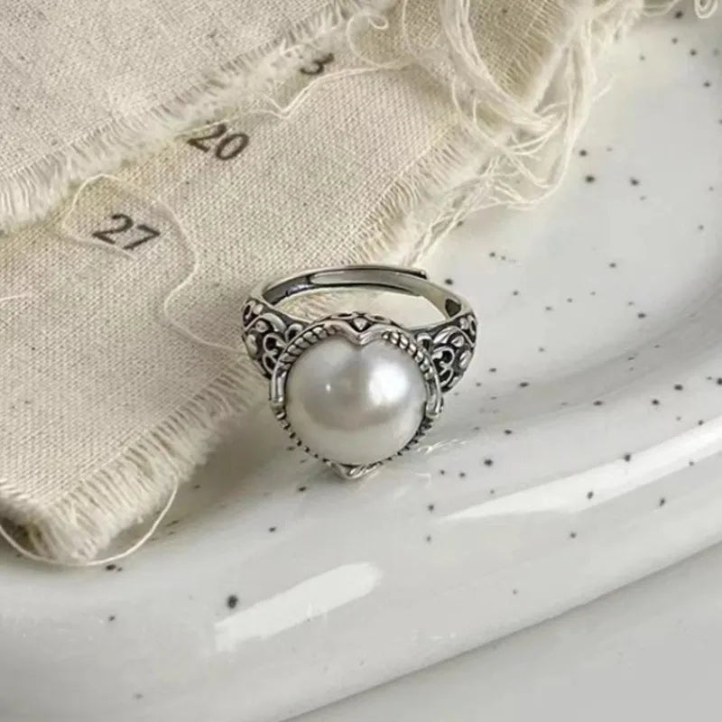 925 Sterling Silber Hohlperlen Verstellbare Ringe für Damen Hochzeit Luxus-Accessoires Dropshipping