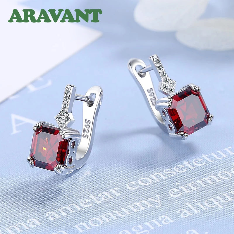 Aravant Pendientes Colgantes Cuadrados de Circonia de Plata de Ley 925 para Mujer Joyería de Moda