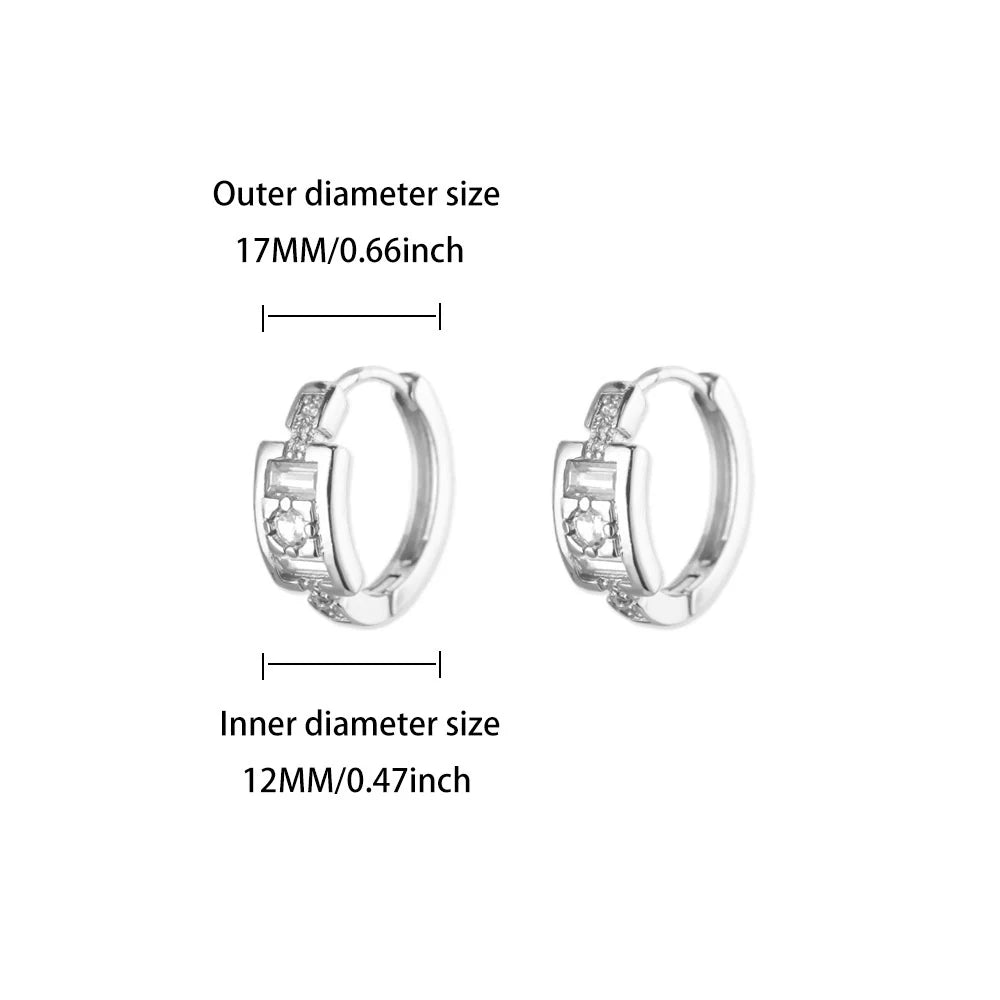 Runde glänzende Zirkonia-Ohrringe für Damen Edelstahl Goldfarben Piercing Ohrringe 2025 Neuer Modeschmuck Muttertagsgeschenk