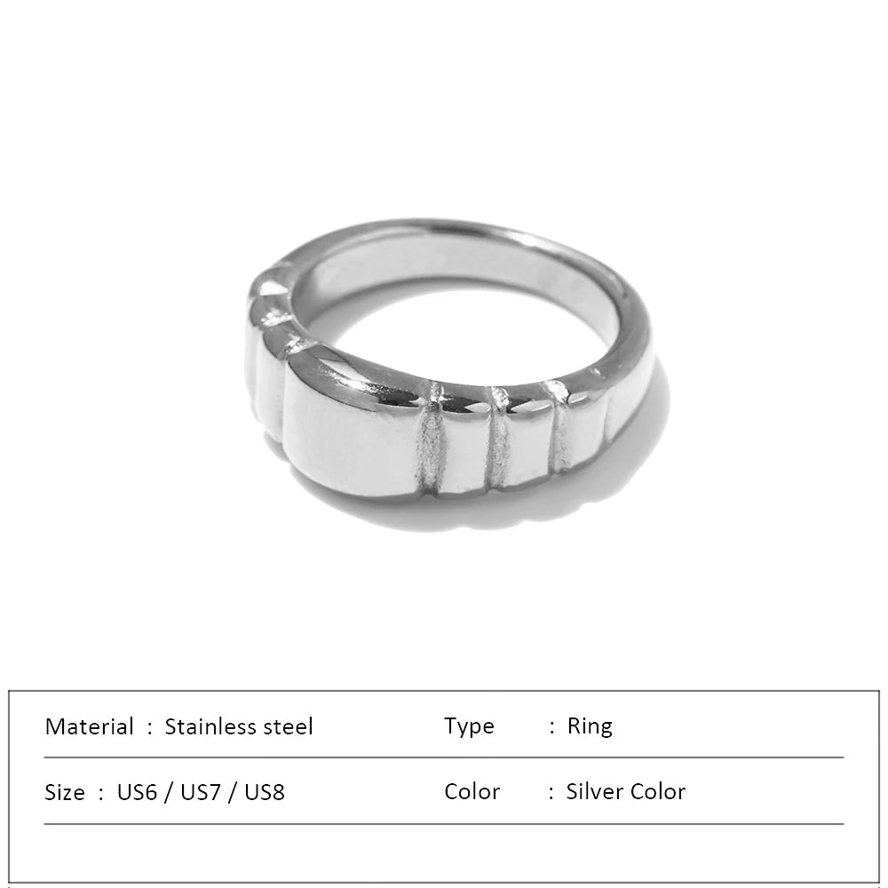 Anillo de acero inoxidable impermeable para mujer, anillo de corazón que no se decolora, anillos de metal elegantes, joyería sencilla, novedad, venta al por mayor, Dropshipping