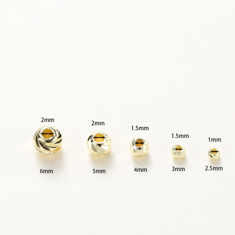20 Stück/Lot 14K 18K Gold Runde lose Perlen Armband Halskette Spacer Messingperlen für DIY Ohrringherstellung Zubehör Großhandel Erkenntnisse
