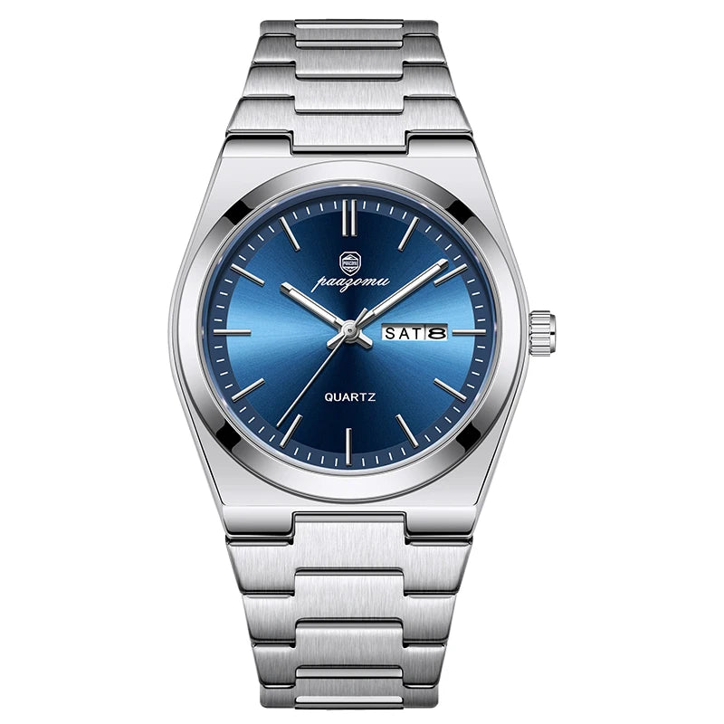 PAAZOMU Reloj de cuarzo ultrafino para hombres y mujeres, estilo minimalista, impermeable, luminoso, correa cómoda, regalo para la oficina diaria