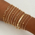 11tlg. schickes Schlangenketten-Armband-Set für Damen Boho schlicht elegant Herz geometrische Kette Urlaub Date Freizeit Schmuck Geschenke 2025