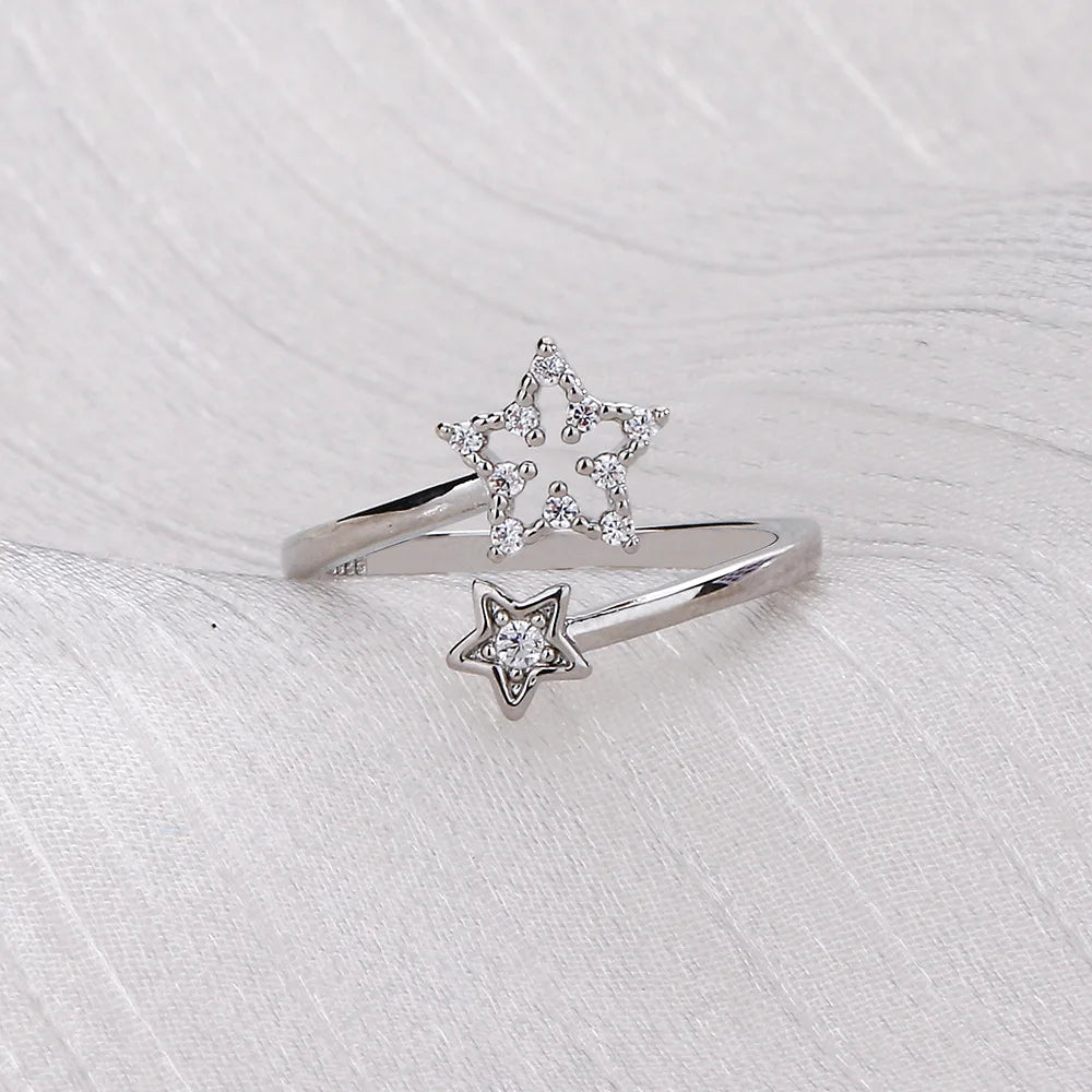 VENTFILLE 925er Silber Mond Quaste Öffnung Weiblich Mode Ins Ring