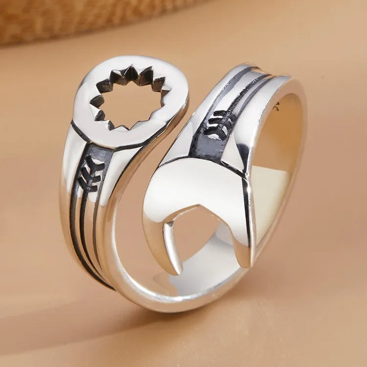 Anillos ajustables de llave inglesa de plata de ley 925 para mujer y hombre, accesorios de joyería de lujo, joyería al por mayor para mujer
