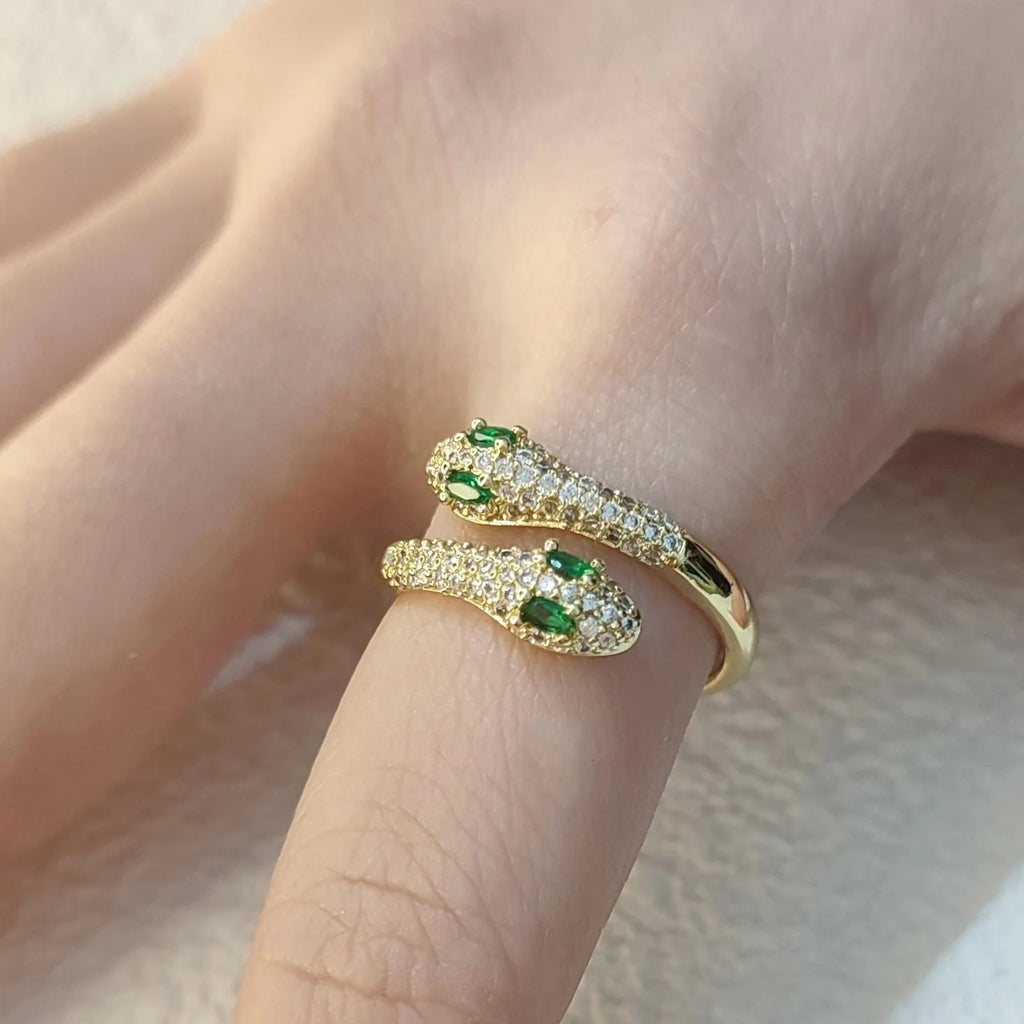 925 Sterling Silber Schlangen-Zirkon-Ringe für Frauen Hochzeit Luxus-Schmuck Großhandel Dropshipping