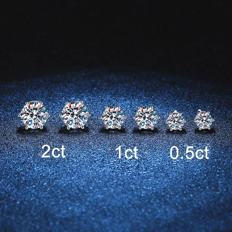 NeeTim 1ct 2ct Moissanit Ohrringe für Damen Herren Labordiamant Weißgold Beschichtet 925 Sterling Silber Ohrstecker Luxusschmuck