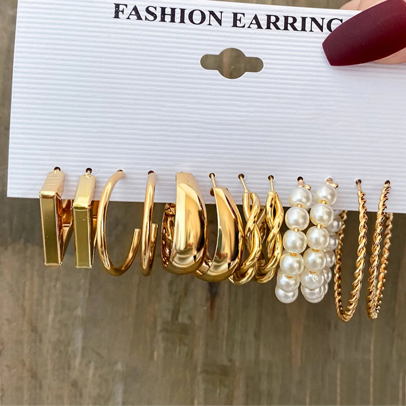 48 Stück Boho Große Kreolen Ohrring Sets für Frauen Goldfarbe Böhmische Vintage Perlenohrringe Herz Zirkon Ohrstecker Schmuck Geschenke