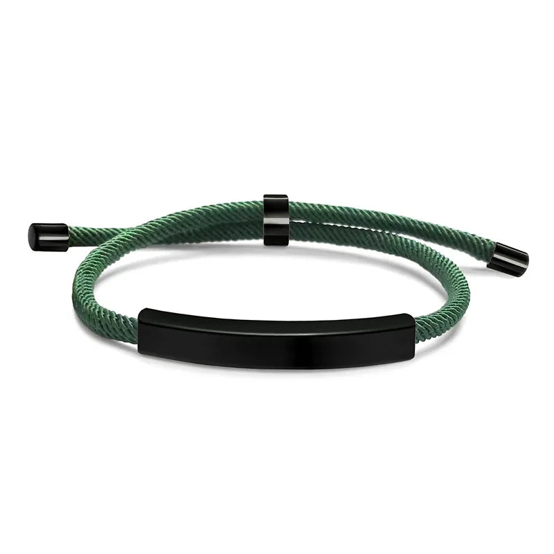 Personalisiertes Herrenarmband, verstellbarer Armreif, Edelstahl, Name, beliebiger Text graviertes Armband, Geburtstagsgeschenk für Ihn