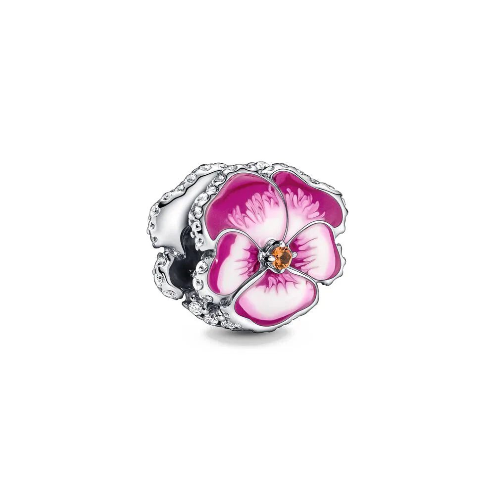 2026 Frühlings-Pink-Serie Ballon Schmetterling Blumen-Anhänger passend für S925 Europäische 925 Sterling Silber Armband Armreifen Halskette