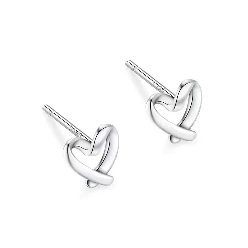 S925er Silber Herzförmige Hohl-Ohrringe für Damen, schlicht, leicht, luxuriös, edel, herzförmig Ins, High-End