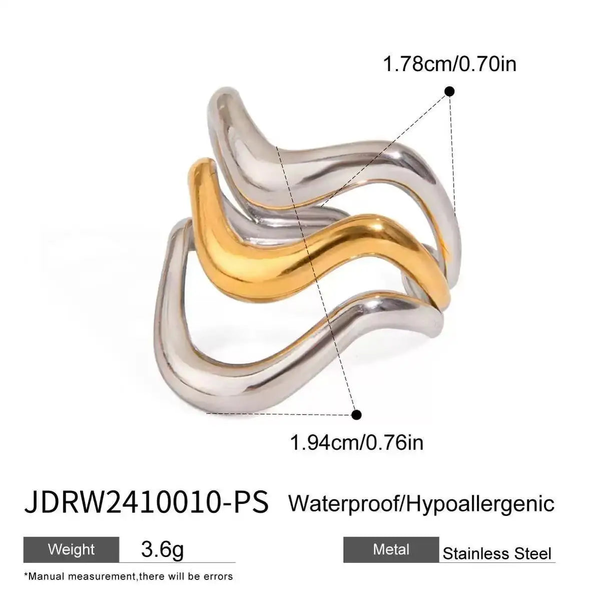 Großhandel High-End wasserdicht dreidimensionaler M-Buchstabe hohler Edelstahl Fingerring trendig für Damen personalisierbarer Schmuck