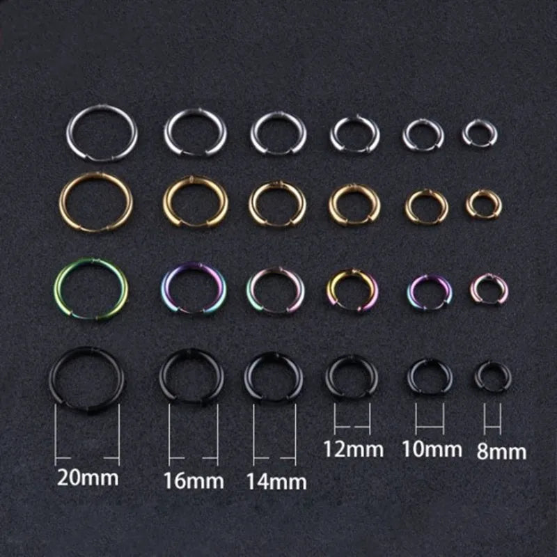 8/10/12/14/16/18/20mm Edelstahl Huggie Creolen für Damen Herren