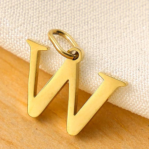 10PCS 26 Letters Stainless Steel Cut Alphabet Pendant for DIY Woman Necklace Ladies Jewelry Accessories Wholesale Dropshipping