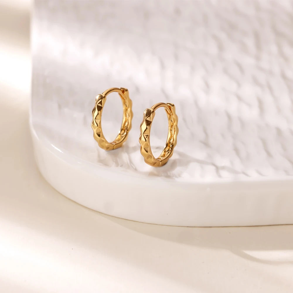 Creolen aus Zirkonia für Damen, Luxuriöse Kristall-Zirkon-Ohrringe in Goldfarben, aus Edelstahl, Schmuck, Hochzeitsfeier-Geschenk