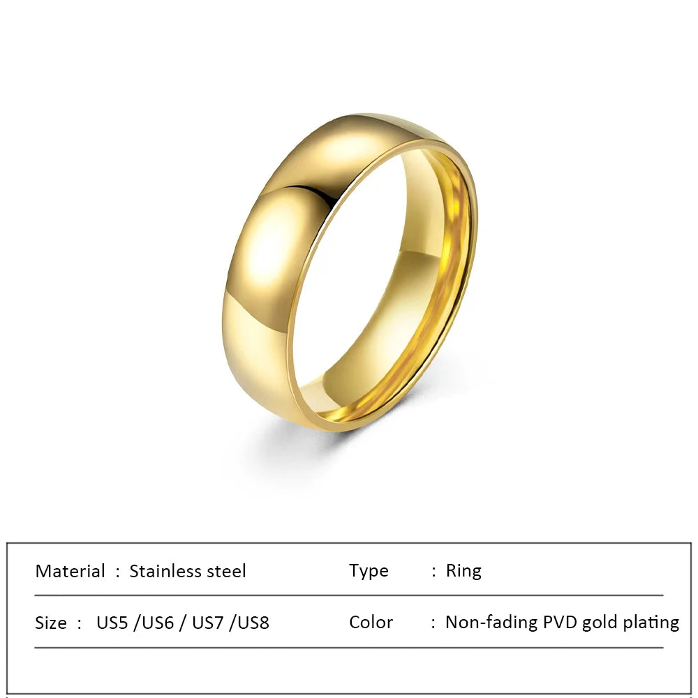 Anillo de acero inoxidable impermeable para mujer, anillo de corazón que no se decolora, anillos de metal elegantes, joyería sencilla, novedad, venta al por mayor, Dropshipping