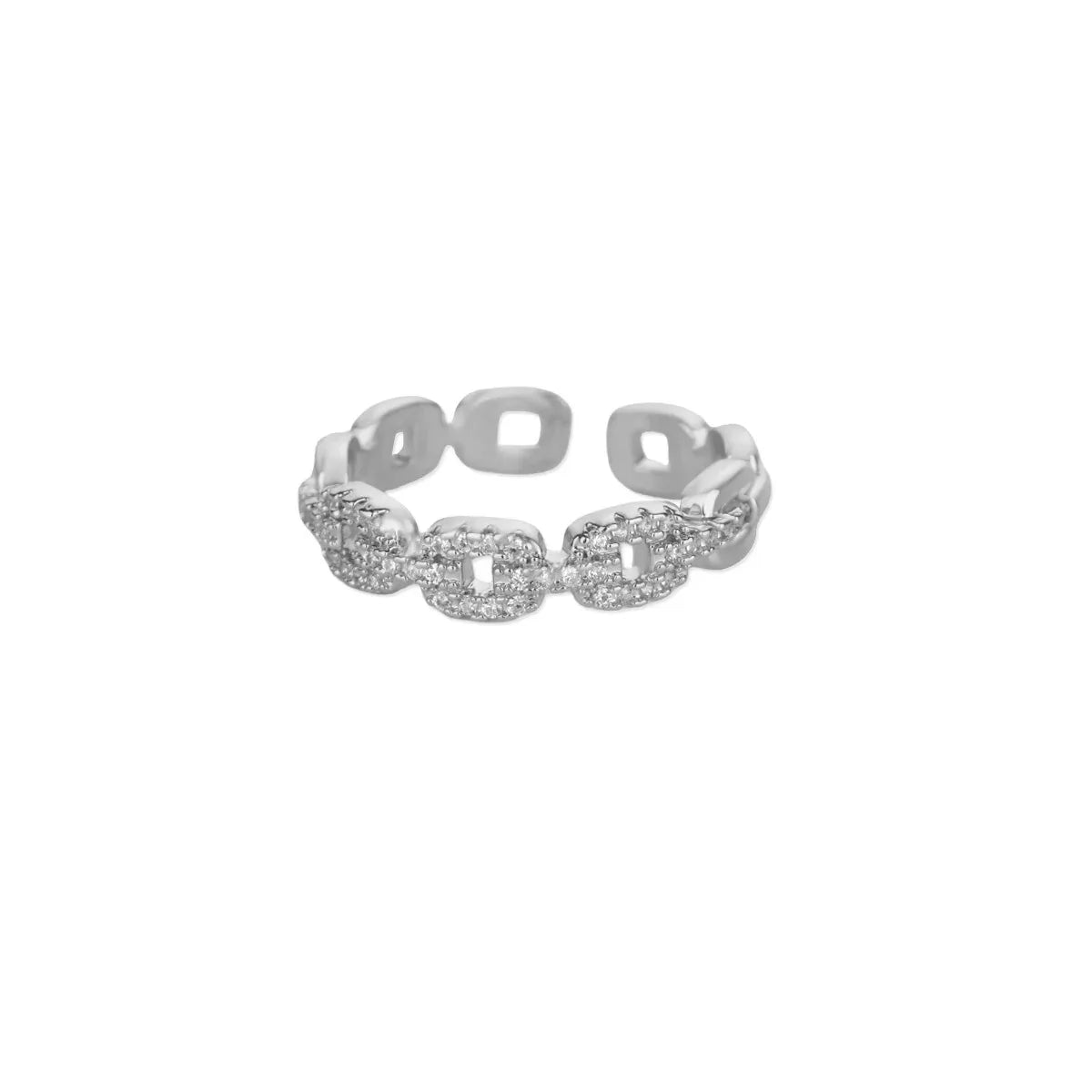 Zirkon Geometrische Ringe für Frauen Goldfarben Edelstahl Öffnungsring Luxus Hochzeitsfeier Ästhetischer Schmuck Geschenk Femme 2024