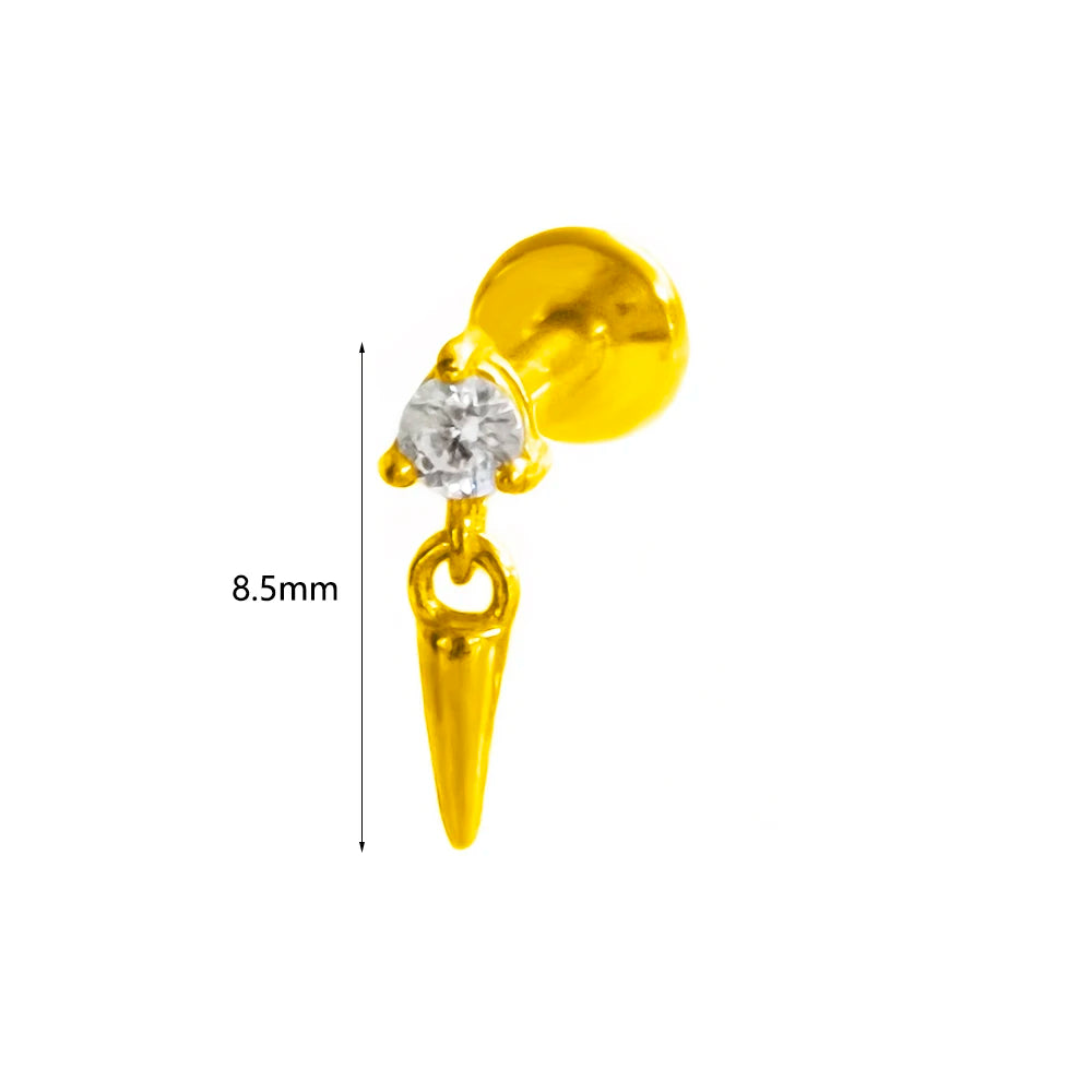 ASTM F136 G23 Titan Labret Piercing Seestern Ohrstecker Biene Blatt Push-In CZ Gewindeloser Knorpel 16/18/20G Körperschmuck