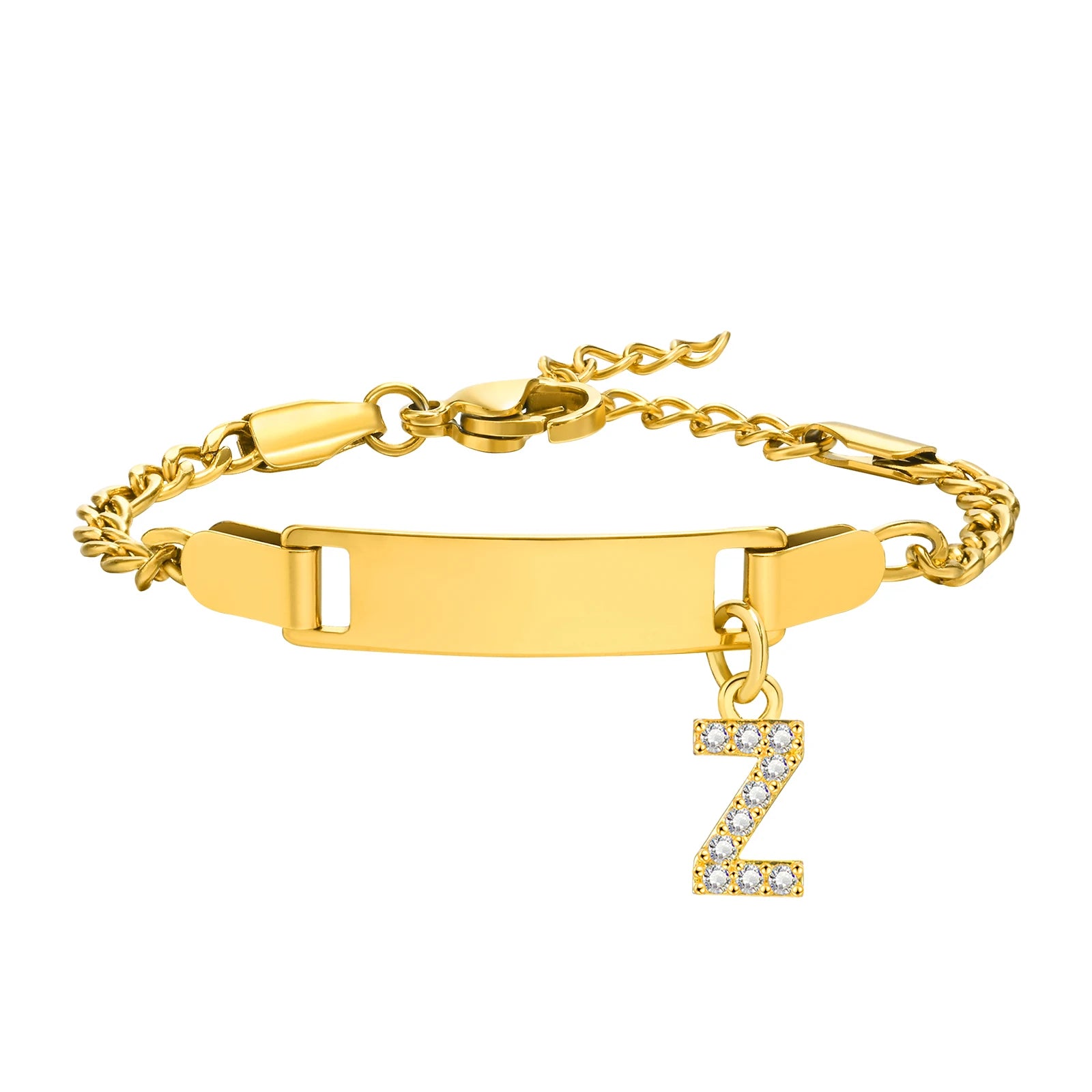 Personalisiertes Namensarmband mit Initialen für Jungen Mädchen, kostenlose Gravur Datum ID Armband Geburtstagsgeschenk