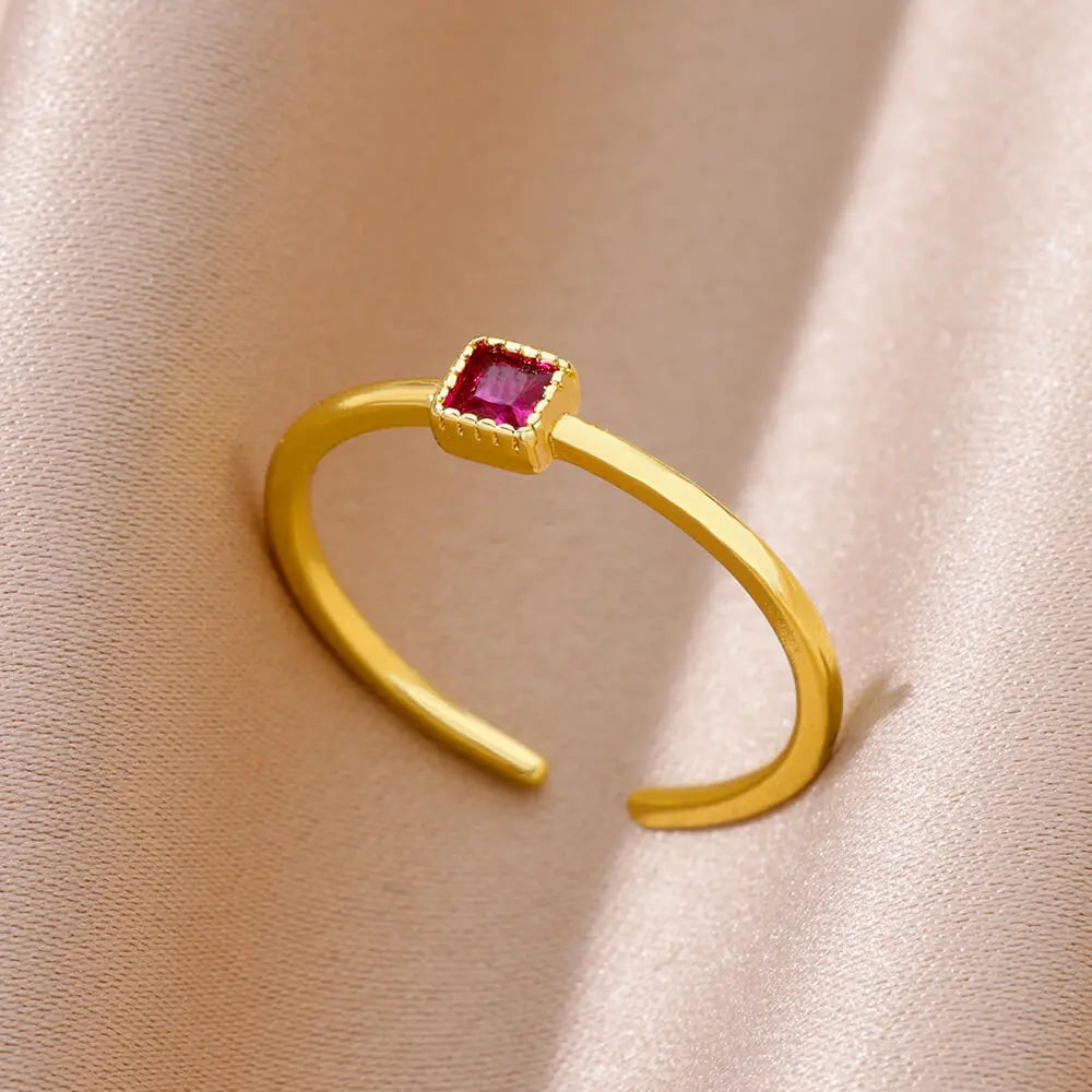 Winzige grüne Zirkon-Rundringe für Frauen, geometrischer Edelstahlring, luxuriöser Hochzeits-Weihnachtsschmuck, Geschenk, kostenloser Versand