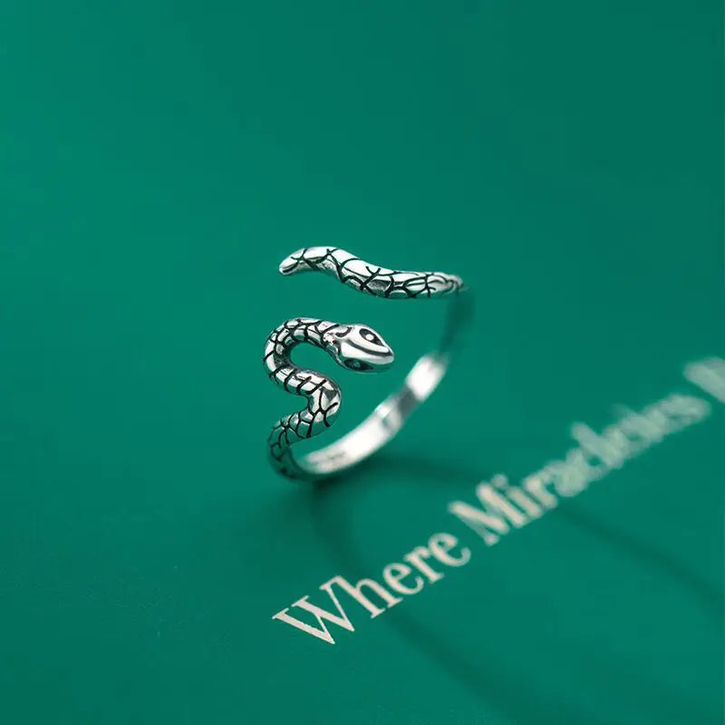 925 Sterling Silber Schlangen-Ringe verstellbar für Damen, Verlobung, Hochzeit, Schmuckgeschenk weiblich, Schmuck