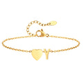 Damen Herz Anfangs-Fußkettchen Armbänder Verstellbarer Strand Schmuck Hypoallergener Edelstahl Personalisierte Namens Fußkette Fußkettchen
