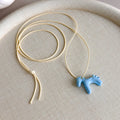 LATS Fashion Colorful Horse Pendant Long Necklace for Women Adjustable Sweater Chain Necklaces Jewelry Gifts Accessories