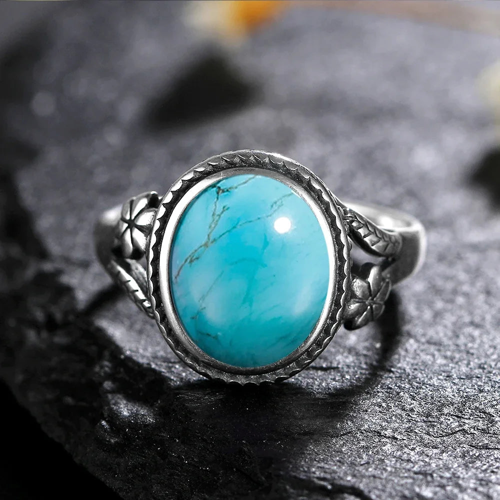 Vintage Silberring Damenschmuck Natürlicher Mondstein Tigerauge Personalisierte Ringe für Frauen Bijoux Hochzeitsschmuck Geschenk S925