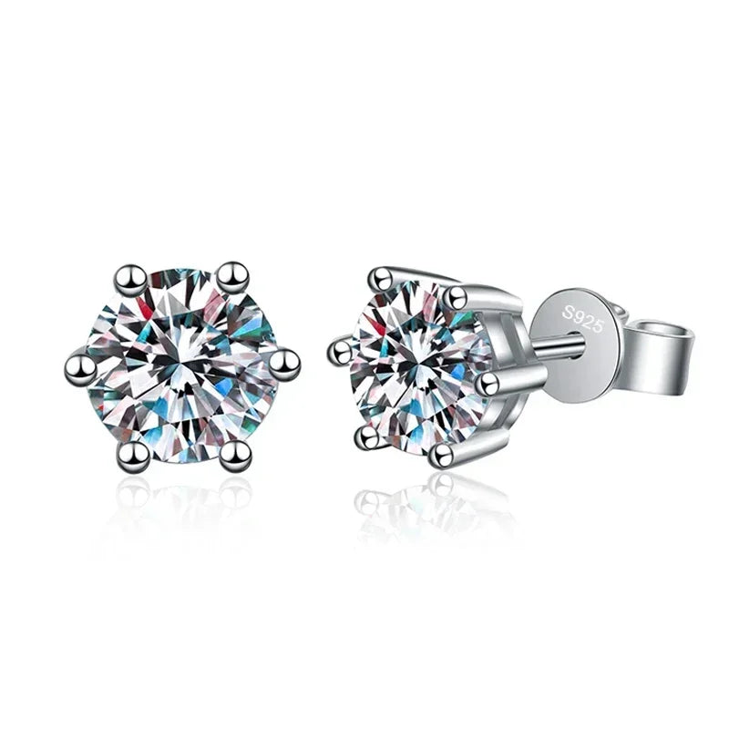 NeeTim 0.1-2 Karat D Color Moissanit Ohrringe für Damen 925 Sterling Silber Ohrstecker Funkelnder Diamant Hochzeit Edler Schmuck