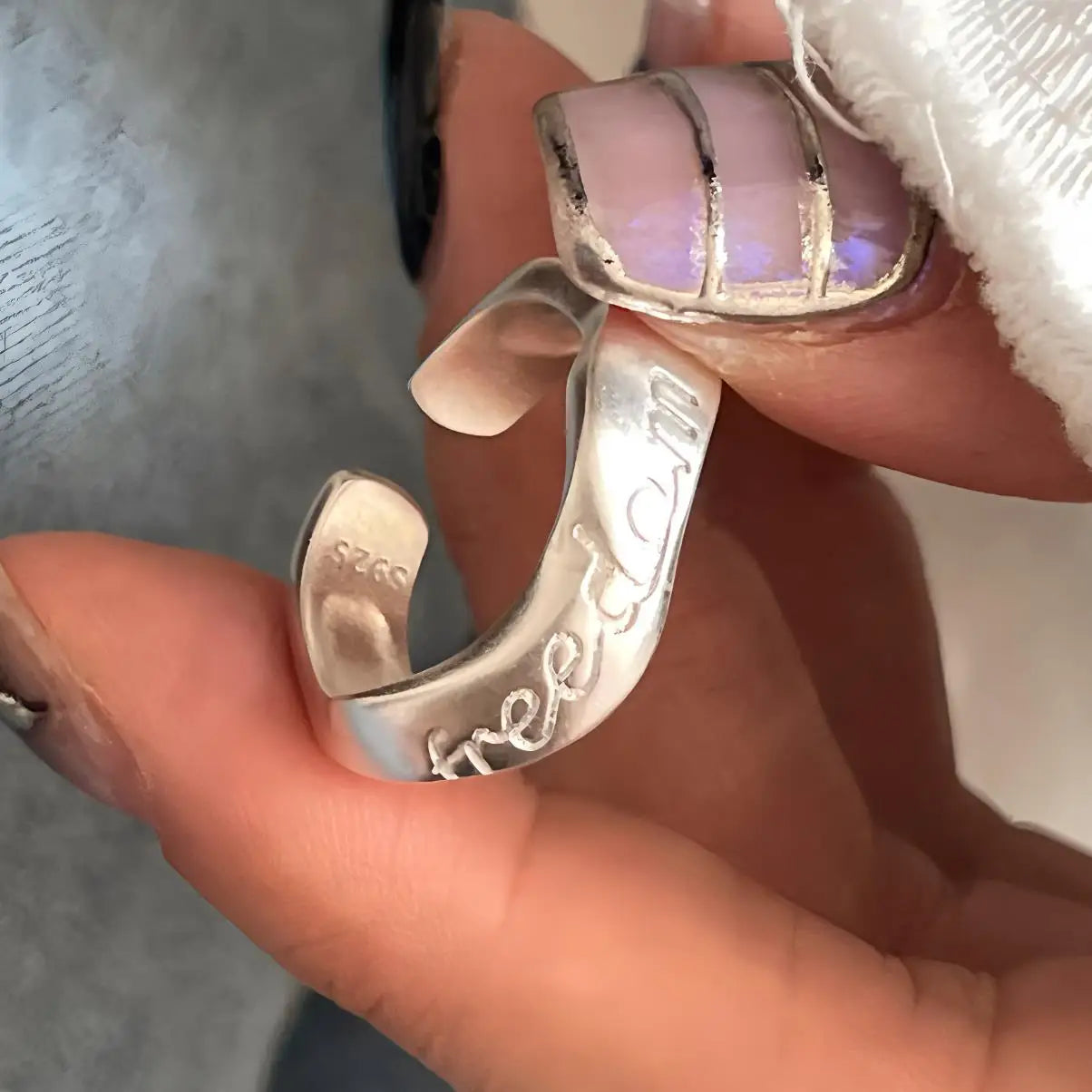 Anillo Nudo Cadena Plata de Ley 925 para Mujer, Anillo Ancho de Diseño Geométrico Rock Punk, Regalo de Joyería, Venta al por Mayor y Dropshipping